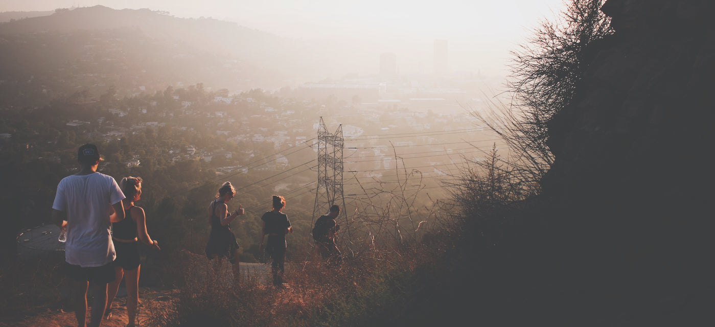 A group of people hiking 